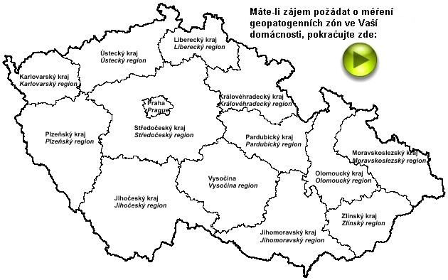 Měření geopatogenních zón v celé České republice.